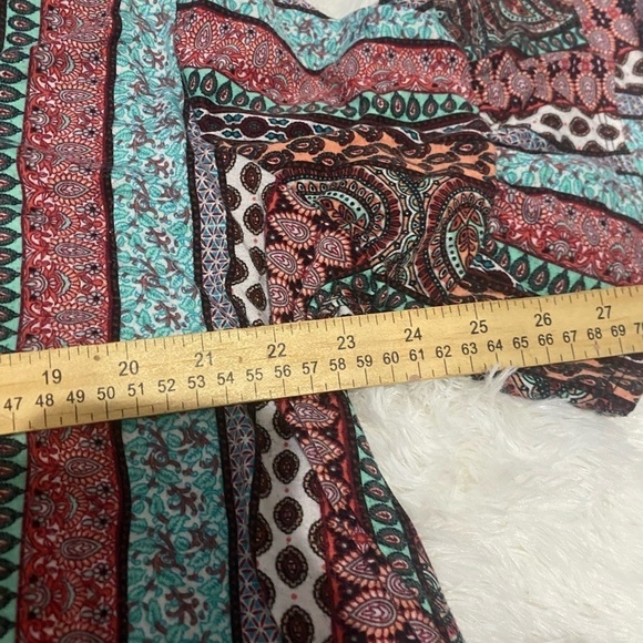 Bobbie Brooks plus size 3X tunic tshirt top multicolor stripes v-neck - Picture 5 of 7